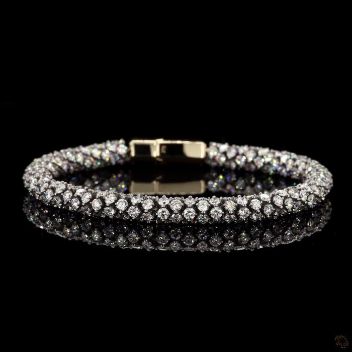 Multi-Row Round Lab Diamond Tennis Bracelet